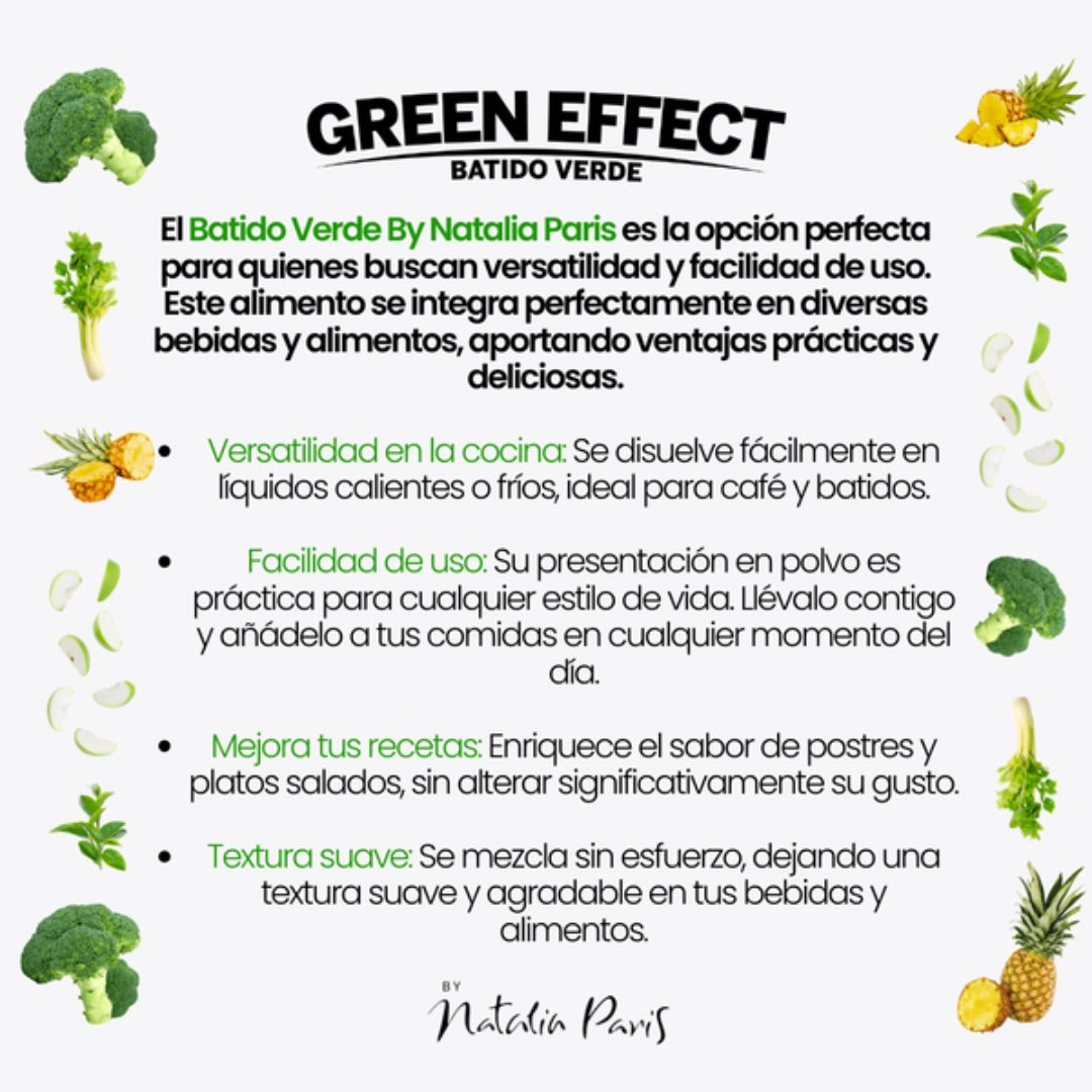 🌿 Green Effect Batido Verde – Superalimentos en cada sorbo! 🍃🥥