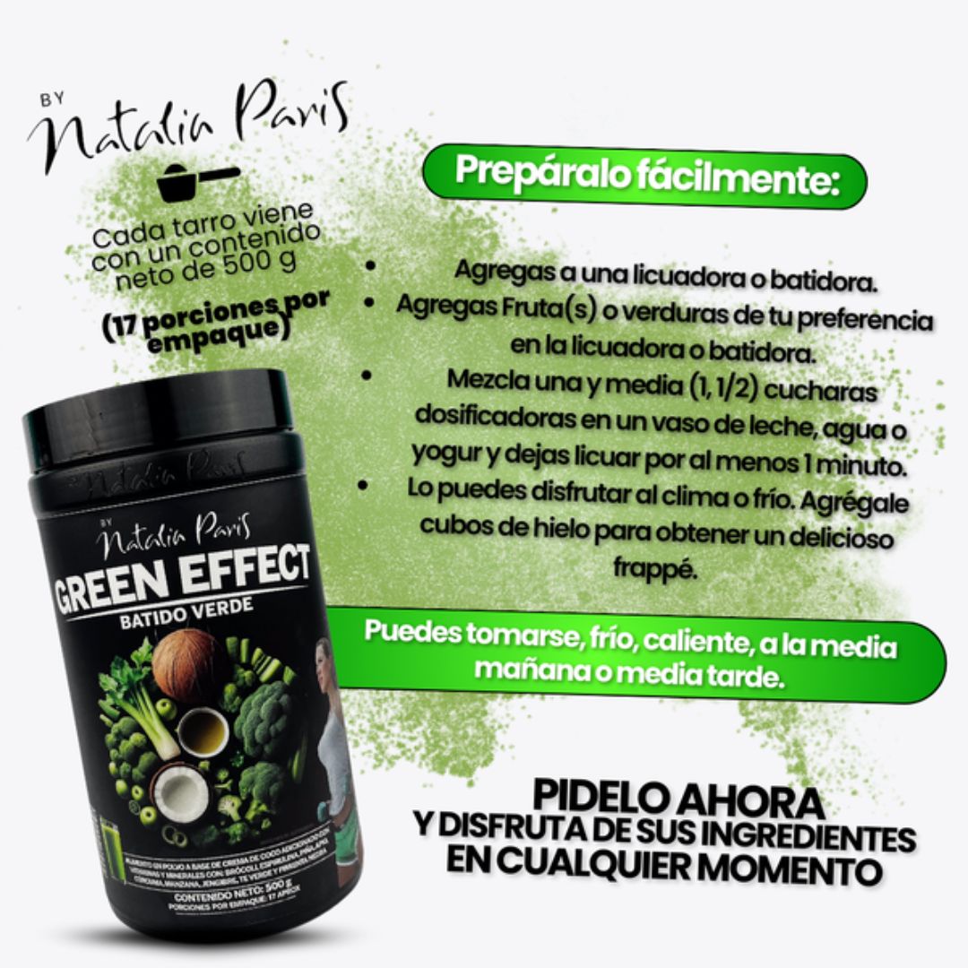 🌿 Green Effect Batido Verde – Superalimentos en cada sorbo! 🍃🥥