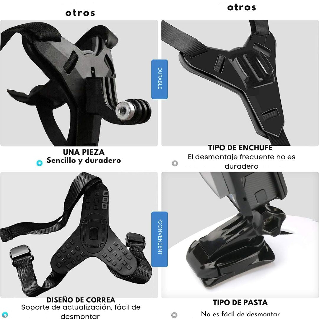 📸 Soporte Holder GoPro & Celular para Casco de Moto 🏍️📱