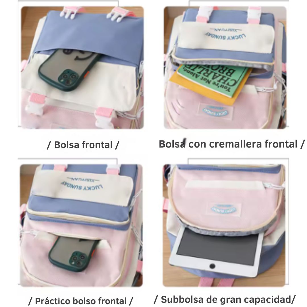 Kit Escolar Kawaii 5 en 1 – SweetPack Pro™ 🐻🎒
