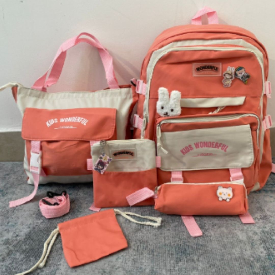 Kit Escolar Kawaii 5 en 1 – SweetPack Pro™ 🐻🎒