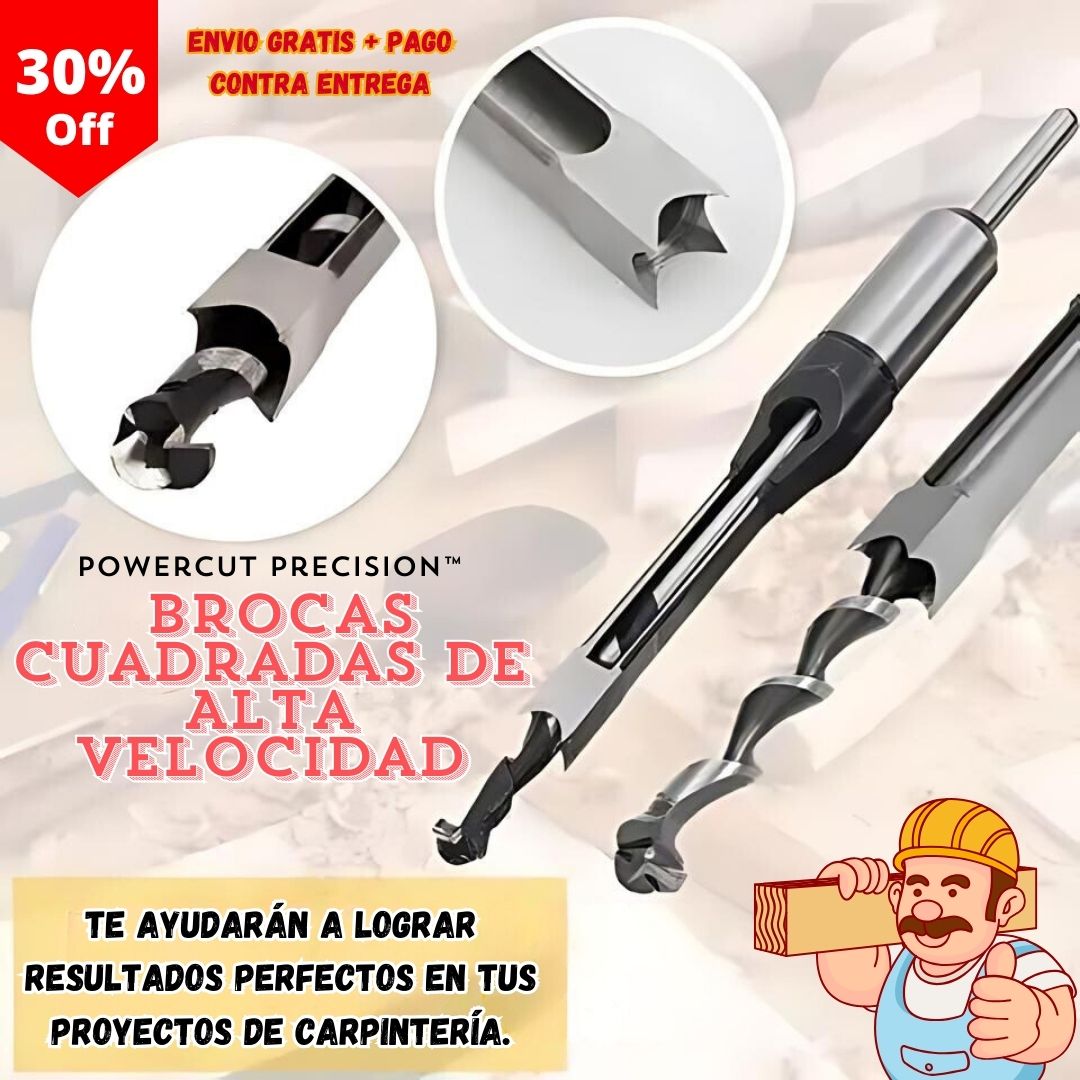 PowerCut Precision™ 🔧✂️ - Brocas Cuadradas de Alta Velocidad