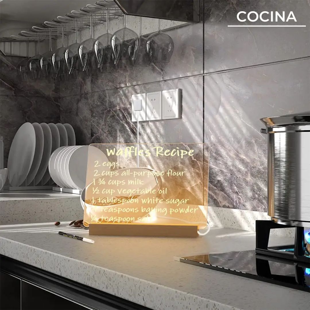 ✨ Pizarra Acrílica LED - GlowBoard™ 📖💡