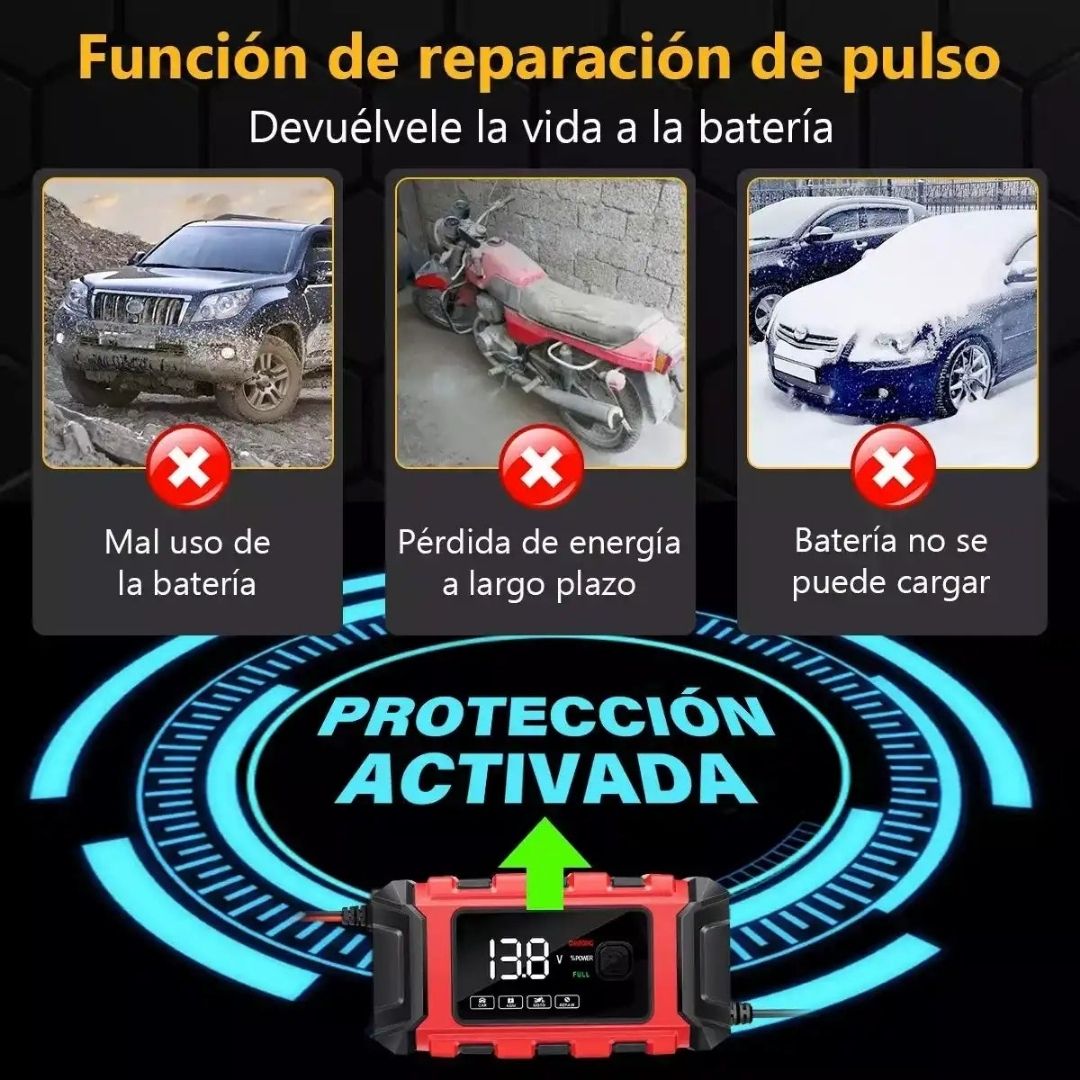 🧲🔋 Cargador Inteligente de Batería TK-300 12V / 6A – Alta Precisión para Autos, Motos y más 🚗⚡