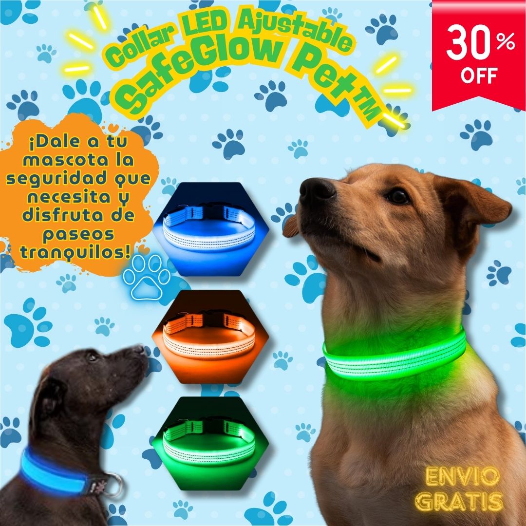 🐶💡 Collar LED Ajustable – SafeGlow Pet™ 🏅✨