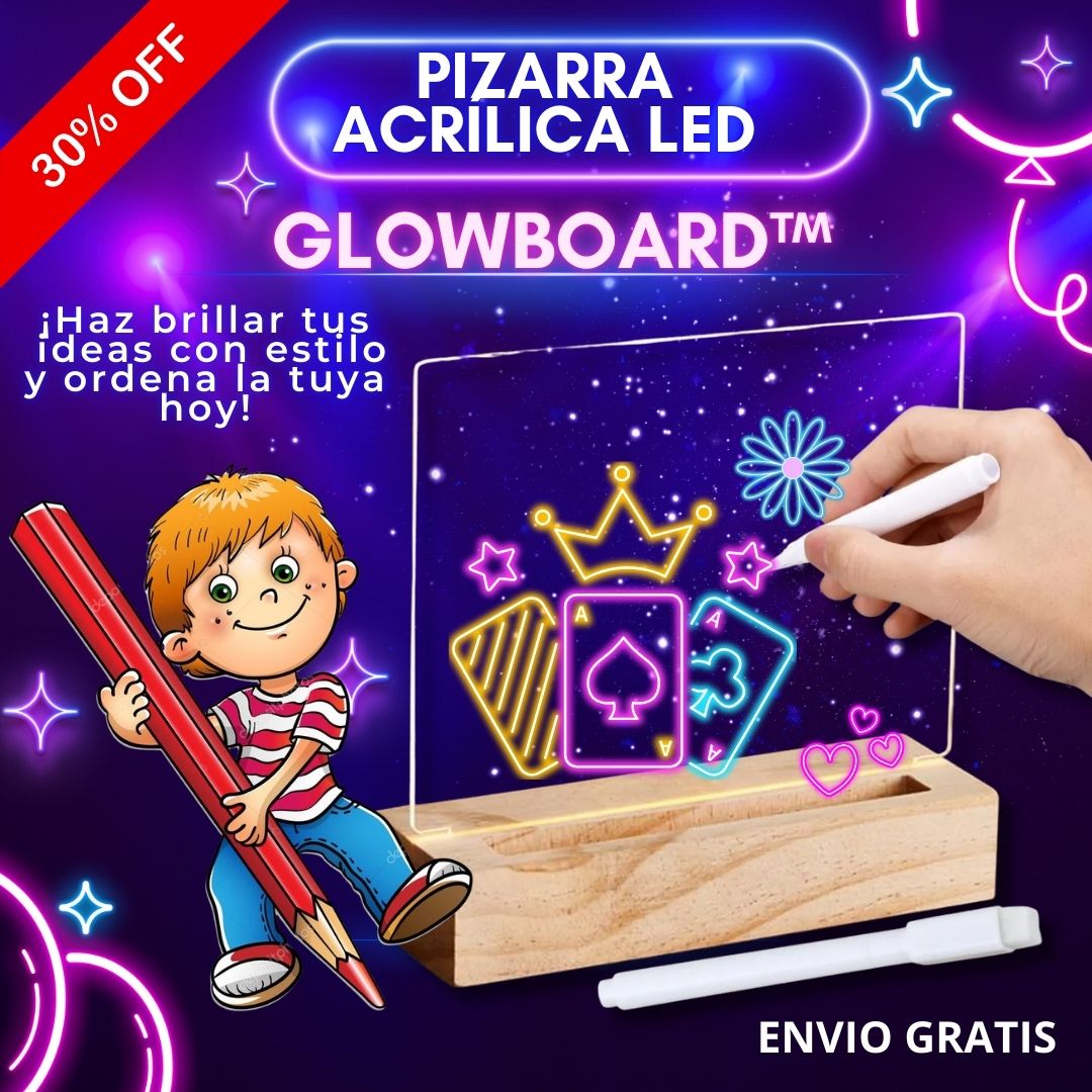 ✨ Pizarra Acrílica LED - GlowBoard™ 📖💡