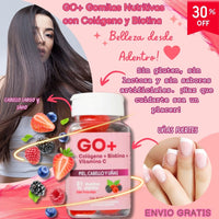 GO+ Gomitas Nutritivas con Colágeno y Biotina – Belleza desde Adentro! 🍓✨