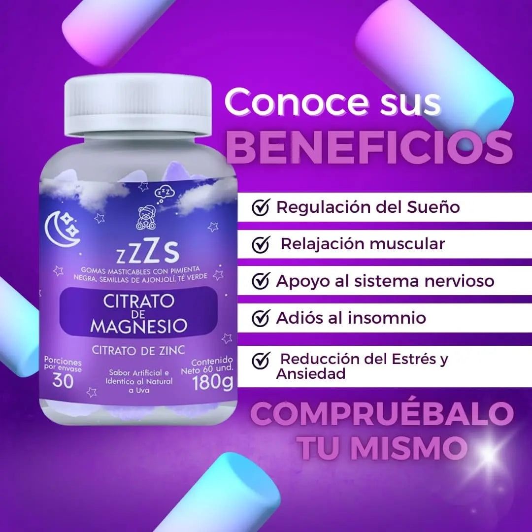 🛌✨ Gomitas de Magnesio SleepyZ - Descansa Profundamente 🌙😴