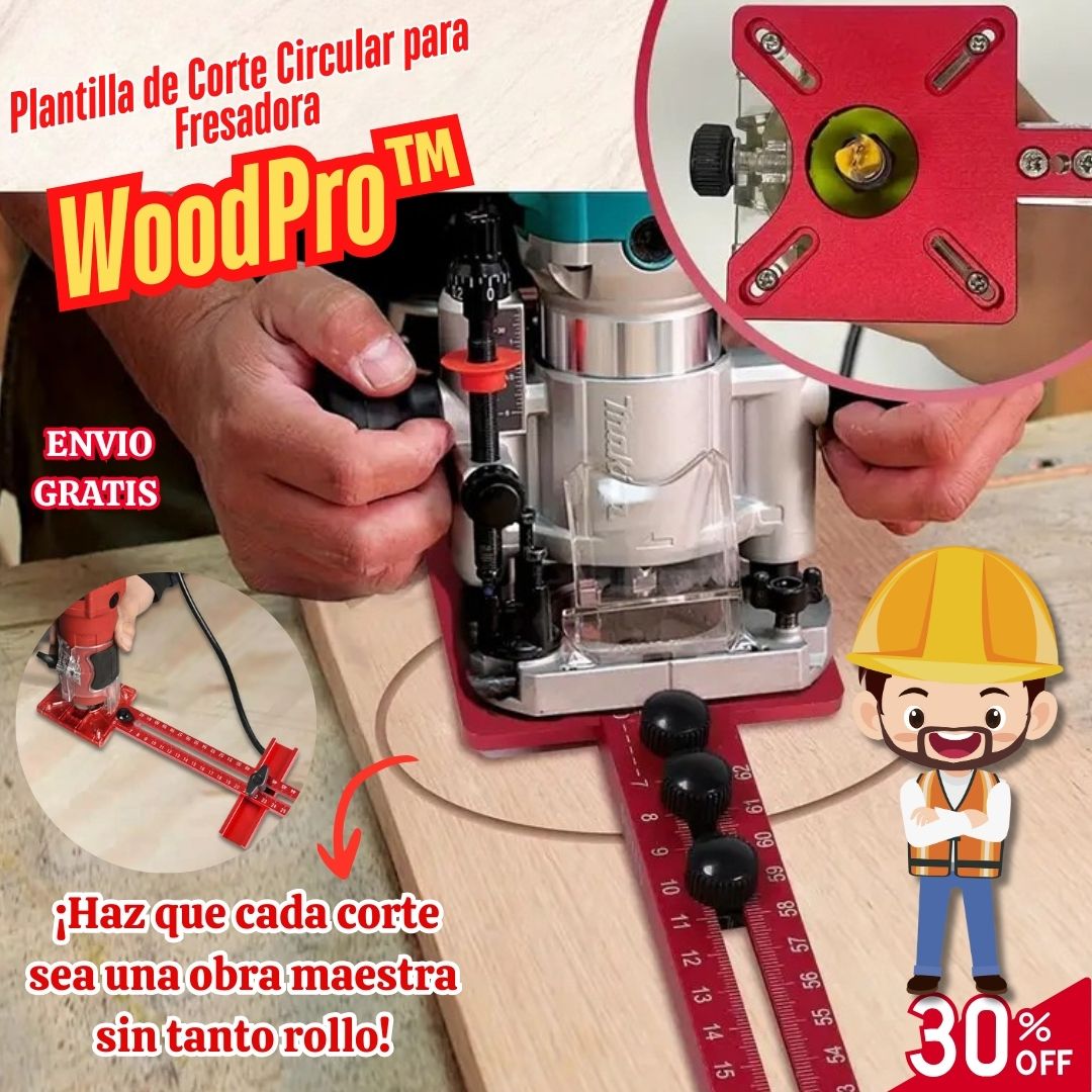 🔧 Plantilla de Corte Circular para Fresadora – WoodPro™ 🏗️✨
