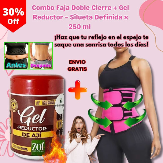 Combo Faja Doble Cierre + Gel Reductor – Silueta Definida x 250 ml 🔥👗