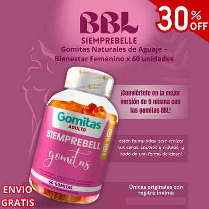 Gomitas Naturales de Aguaje – Bienestar Femenino x 60 unidades 🍑🌿