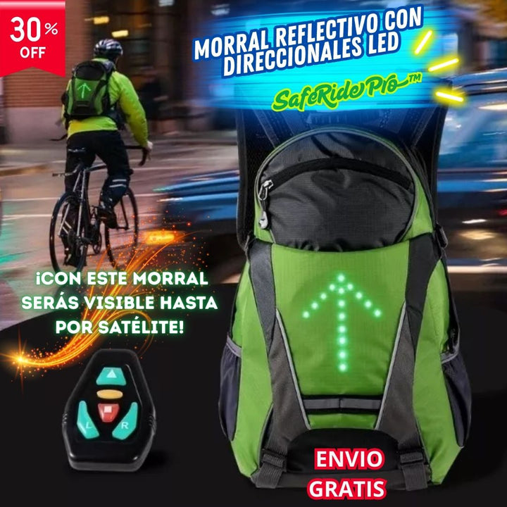 Morral Reflectivo con Direccionales LED - SafeRide Pro™ 🚲✨