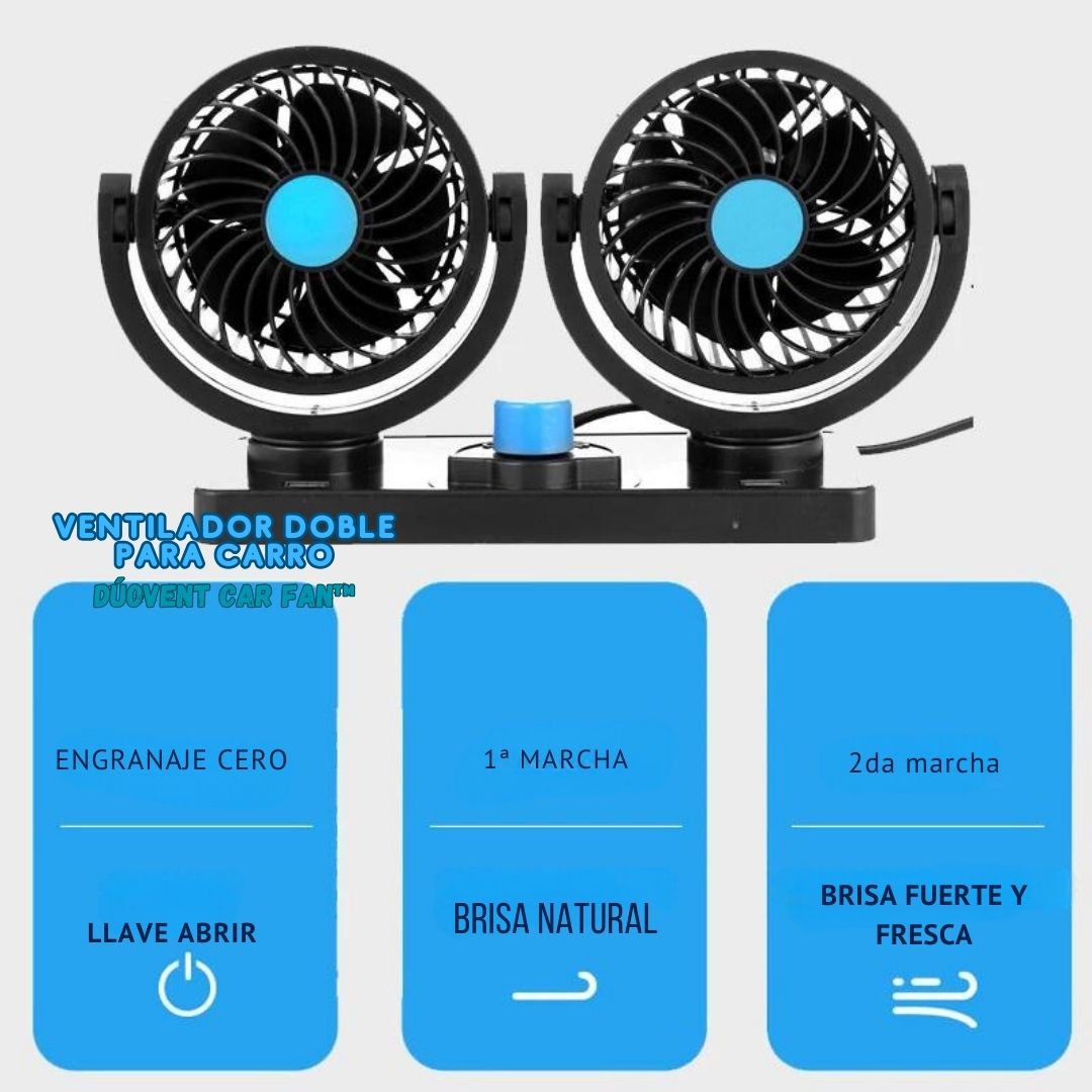 Ventilador doble para carro DúoVent Car Fan™ 🚗💨