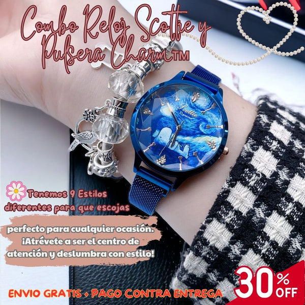 Combo Reloj Scottie y Pulsera Charm™ 🎁⏰