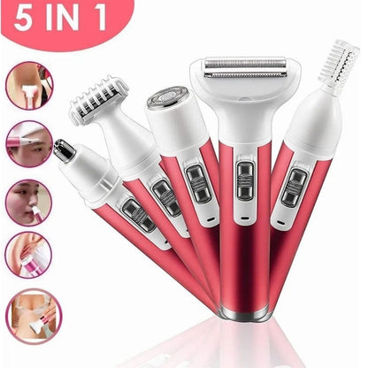 Depiladora Eléctrica Femenina 4 en 1 Gemei GM-3074 – Nariz, Cejas, Cuerpo y Rostro 💖✨
