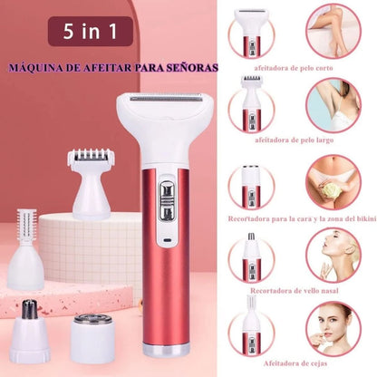 Depiladora Eléctrica Femenina 4 en 1 Gemei GM-3074 – Nariz, Cejas, Cuerpo y Rostro 💖✨