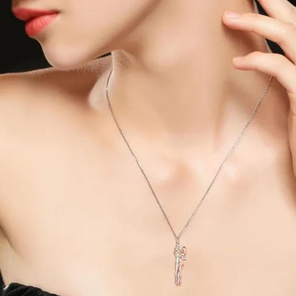 Collar Pareja Forever™ – Abrazo Eterno 💑 | Cadena Acero + Dije Baño Rodio