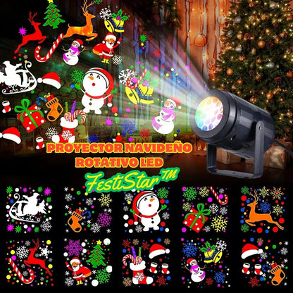 Proyector Navideño Rotativo LED - FestiStar™ 🎄✨