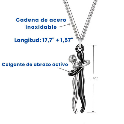 Collar Pareja Forever™ – Abrazo Eterno 💑 | Cadena Acero + Dije Baño Rodio