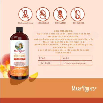 Multivitamina Para El Crecimiento Del Cabello - maryruth's™ x 887 ml 💇‍♀️
