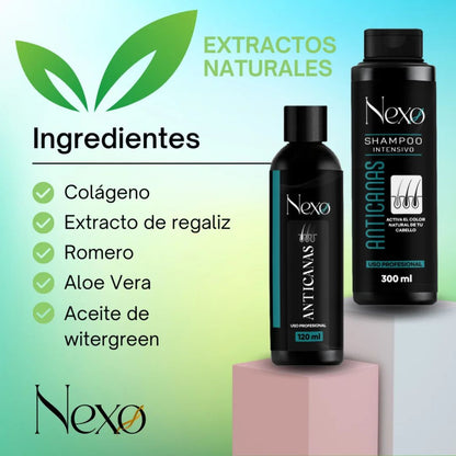 Combo x3 Cubre Canas NEXO – Shampoo 300ml + Tratamiento 120ml + Tónico 120ml 🧴✨