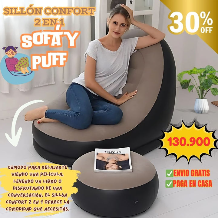 Sillón Confort 2 en 1 - Sofá y Puf 🛋️✨