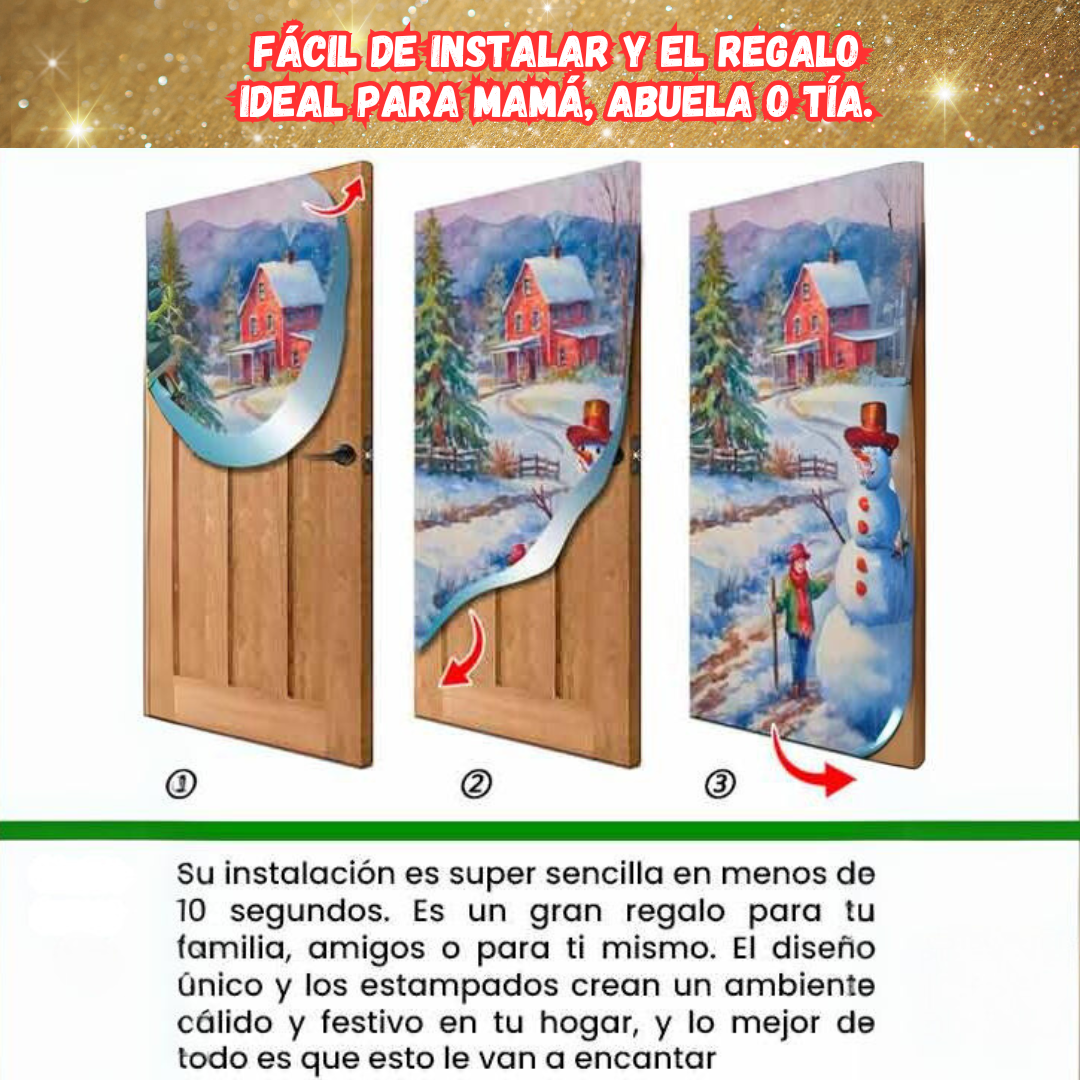 Funda Navideña Decorativa para Puerta - Holiday Door™ 🎅🎄