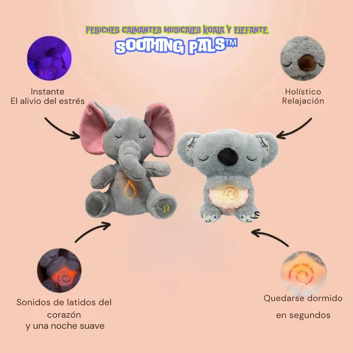 Peluches Calmantes Musicales Koala & Elefante - Soothing Pals™ 🐨🐘