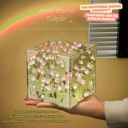 Luz Nocturna Jardín Infinito™ 🌷✨ - Tulipanes LED de Espejo Mágico