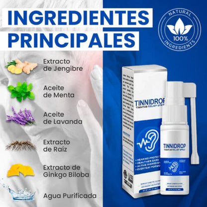 Spray Natural Limpiador de Oídos – Tinnidrop x 60ml 👂💧