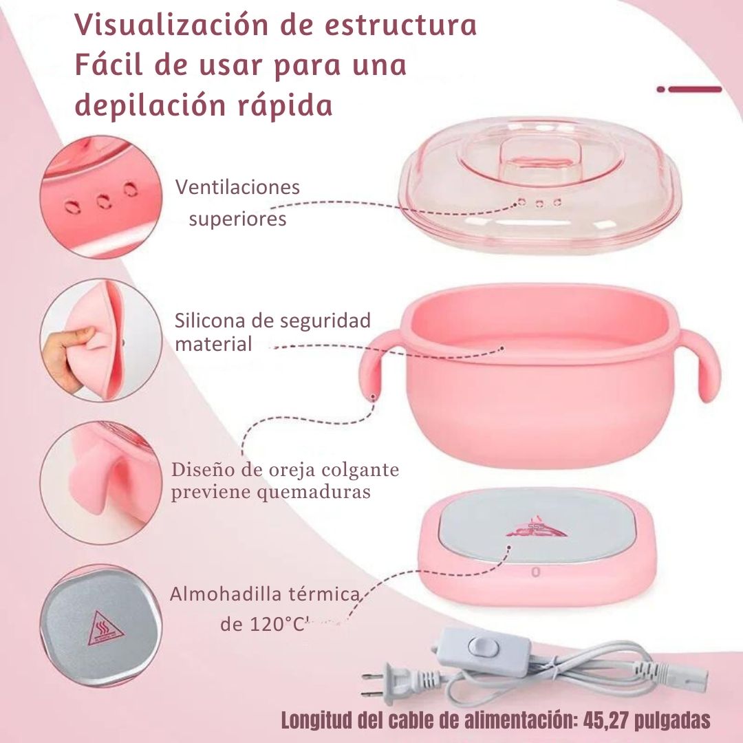 Calentador de Cera Portátil - Depilación On-The-Go™ 🌸✨