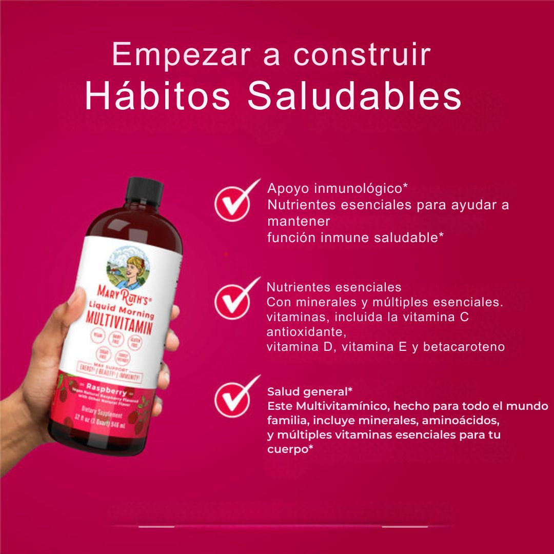 MaryRuth’s Multivitamínico Líquido de Mañana - Salud Natural para Todos x 1000 ml💧🍇