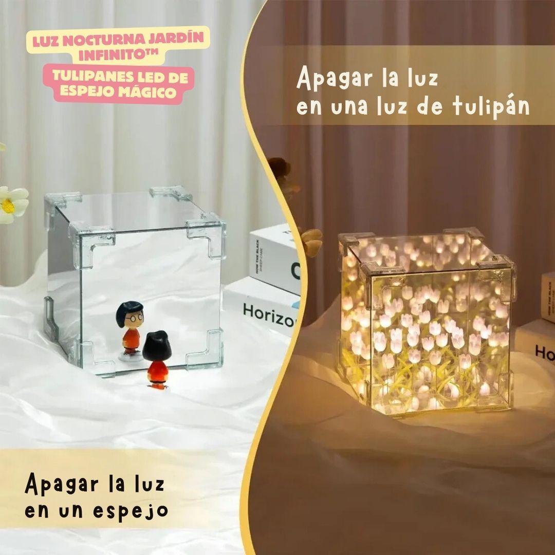 Luz Nocturna Jardín Infinito™ 🌷✨ - Tulipanes LED de Espejo Mágico