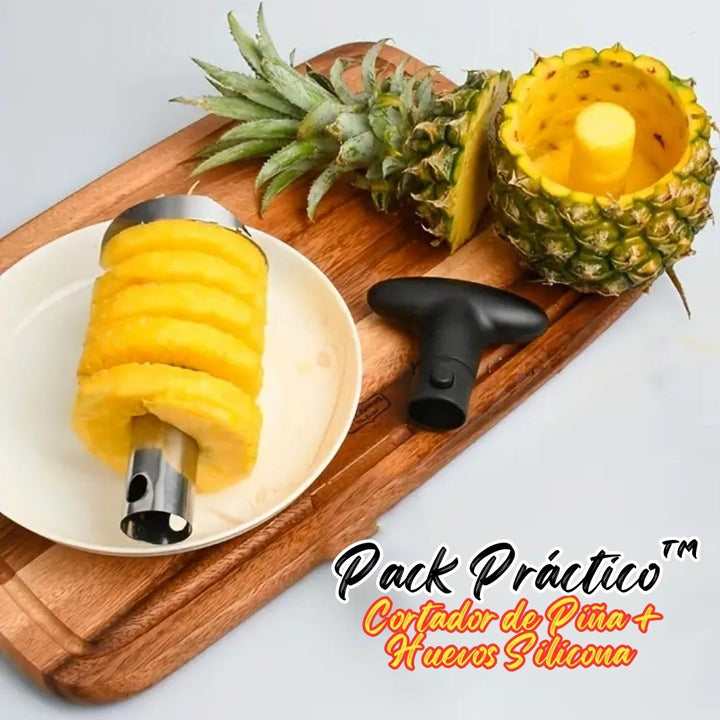 Pack Práctico™ Corta Piña + Huevos Silicona 🍍🥚