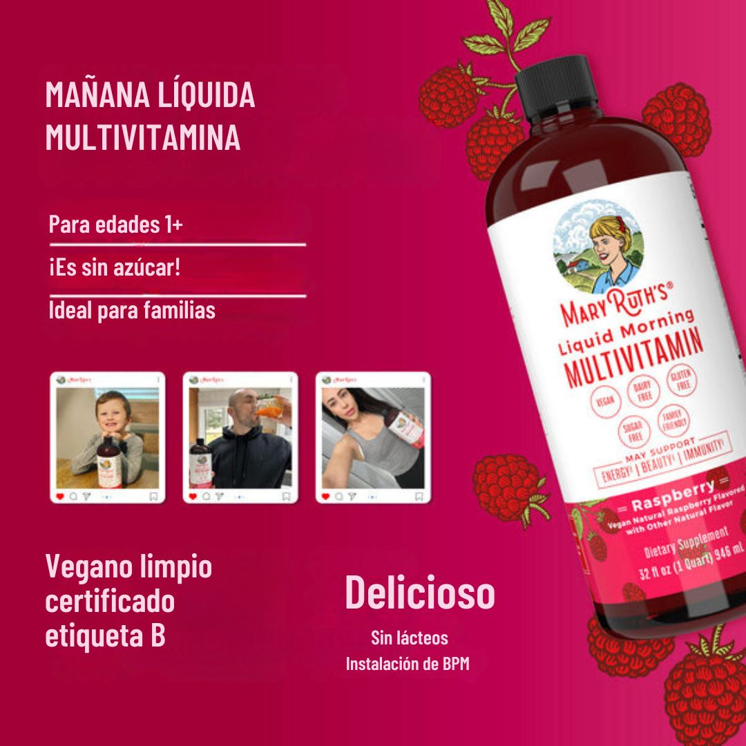 MaryRuth’s Multivitamínico Líquido de Mañana - Salud Natural para Todos x 1000 ml💧🍇