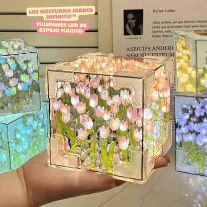 Luz Nocturna Jardín Infinito™ 🌷✨ - Tulipanes LED de Espejo Mágico