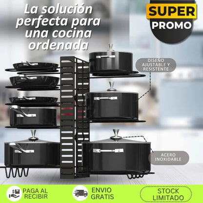 Organizador de Sartenes y Ollas - FlexiRack™ 🍳🥘