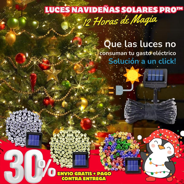 Luces Navideñas Solares Pro™ - 12 Horas de Magia ✨🌞