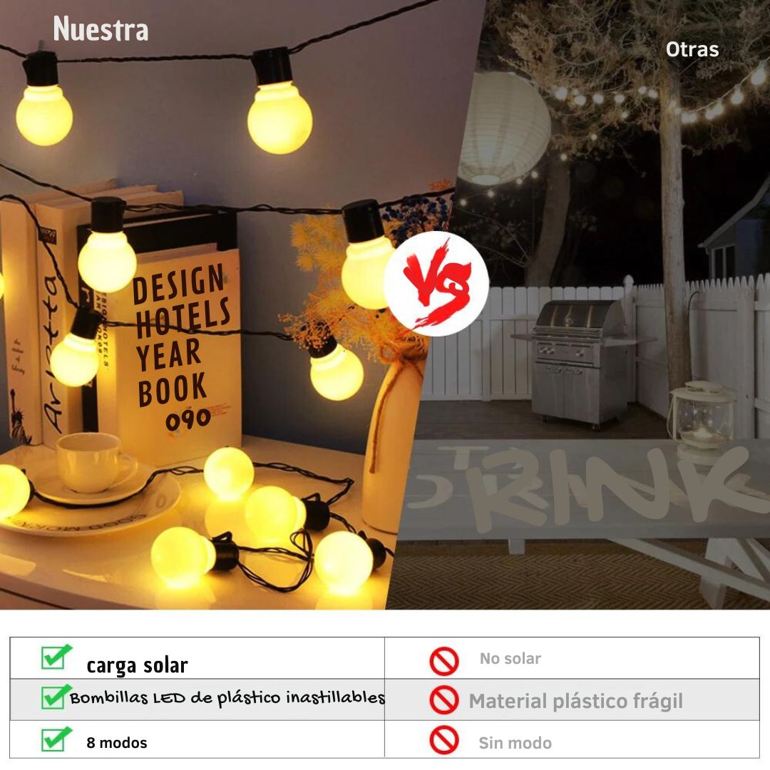 Cadena de Luces Solares Decorativas - GlowLite™ 🌞✨