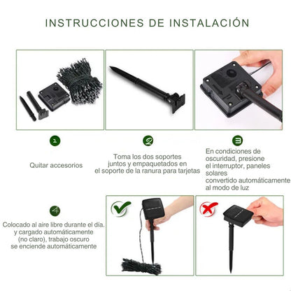 Luces Navideñas Solares Pro™ - 12 Horas de Magia ✨🌞