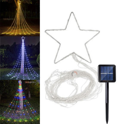 "Cascada de Luces Solares para Árbol de Navidad - StarBright Pro™ 🌟🎄"