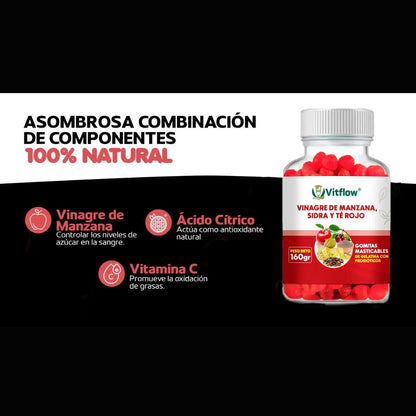 Vitflow – Gomitas Naturales para Bienestar Digestivo y Energía 🌿🍎 x 160 g