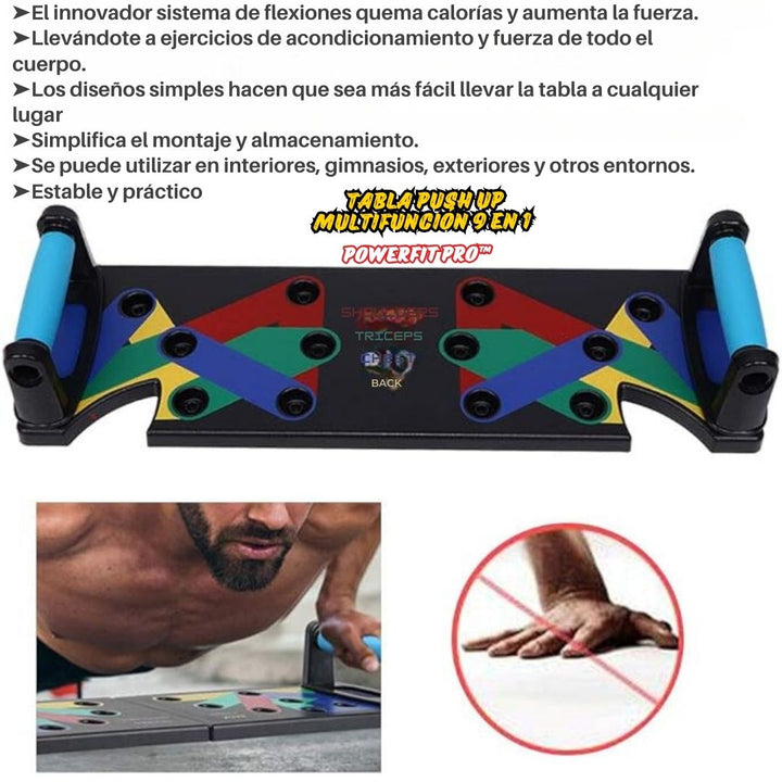 Tabla Push Up Multifunción 9 en 1 - PowerFit Pro™ 🏋️‍♂️💪