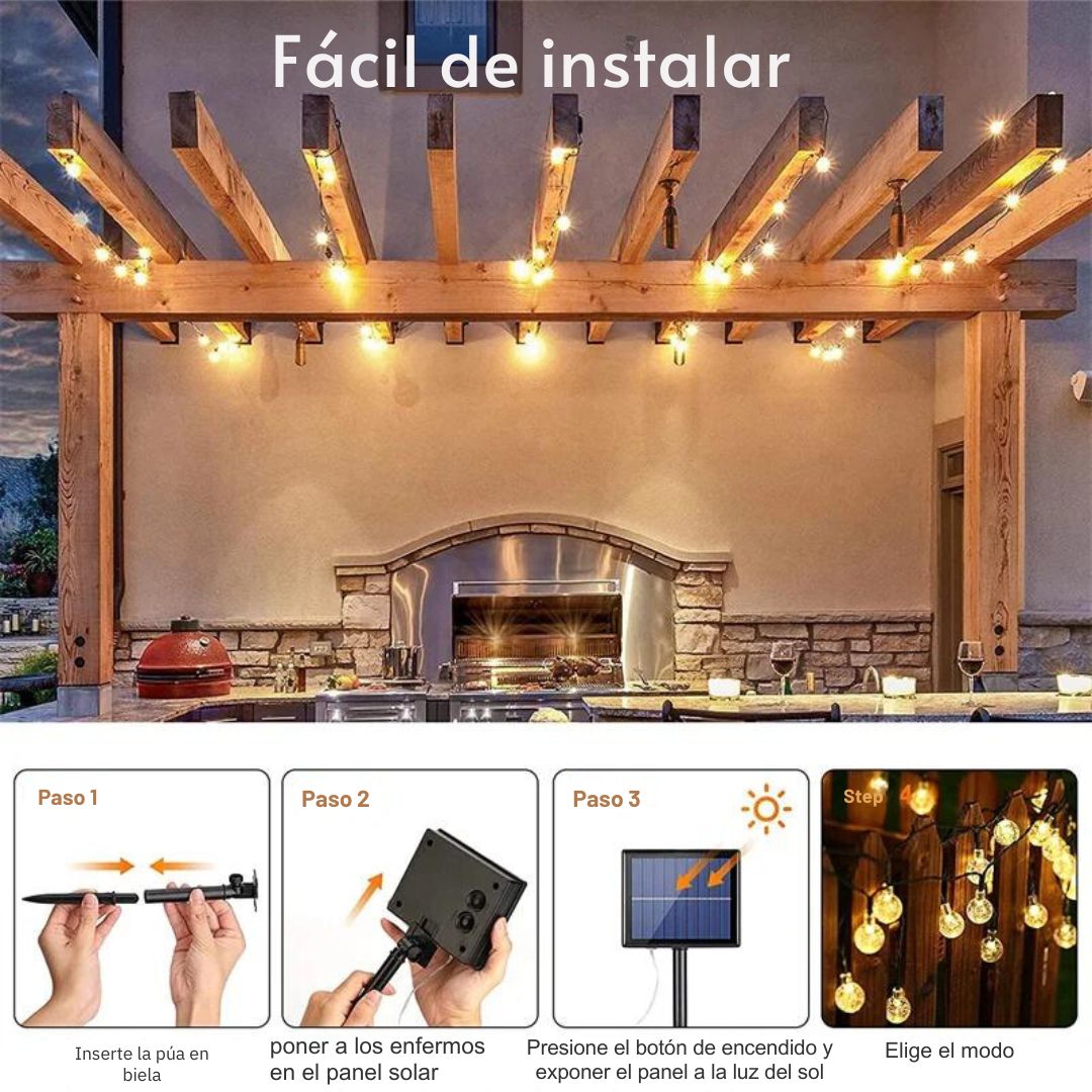Cadena de Luces Solares Decorativas - GlowLite™ 🌞✨