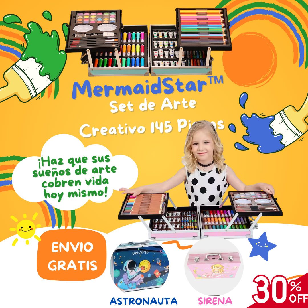 🎨 Set de Arte Creativo 145 Piezas - MermaidStar™ 🧜‍♀️🚀