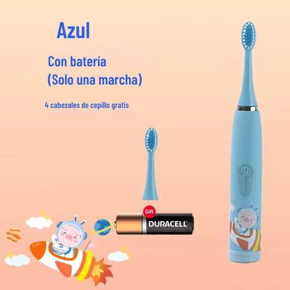 Cepillo Dental Eléctrico Infantil con 4 Repuestos – Higiene Divertida para Peques 🦷✨
