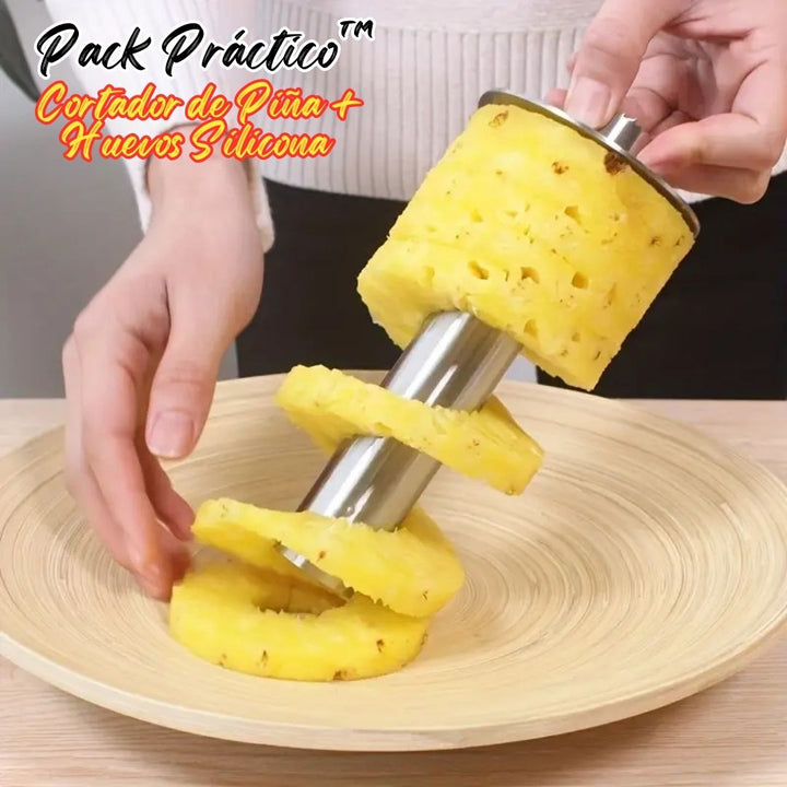 Pack Práctico™ Corta Piña + Huevos Silicona 🍍🥚