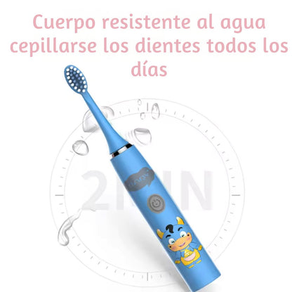 Cepillo Dental Eléctrico Infantil con 4 Repuestos – Higiene Divertida para Peques 🦷✨