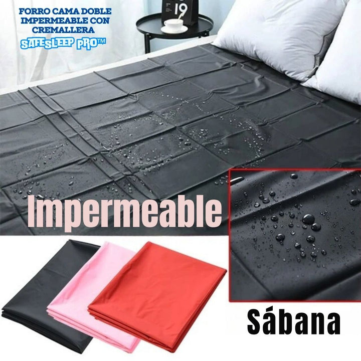 Forro Cama Doble Impermeable con Cremallera - SafeSleep Pro™ 🛏️💧