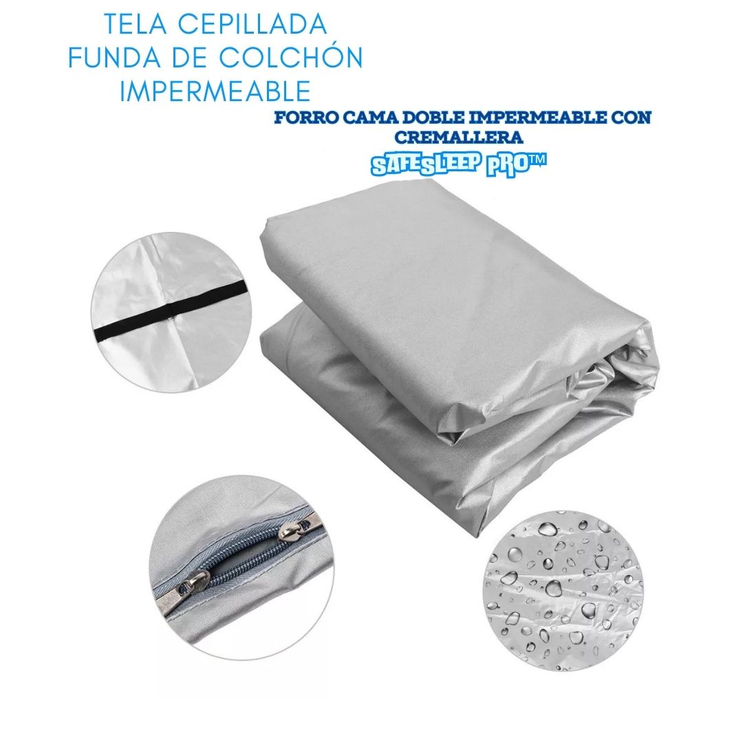 Forro Cama Doble Impermeable con Cremallera - SafeSleep Pro™ 🛏️💧